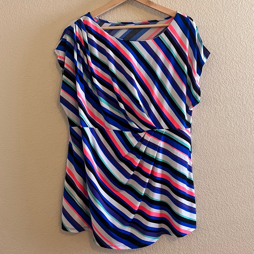 Lane Bryant Diagonal Striped Sleeveless Top Size 18/20